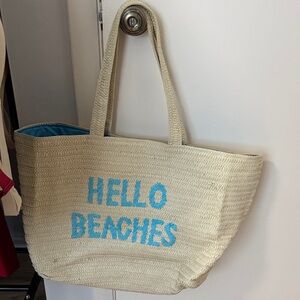 Beach Bag with Blue Accents